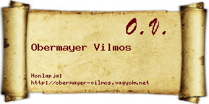 Obermayer Vilmos névjegykártya